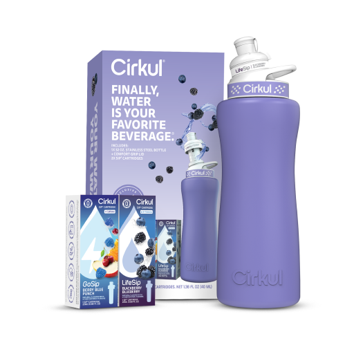32oz. Matte Periwinkle Stainless Steel Bottle Starter Kit B6