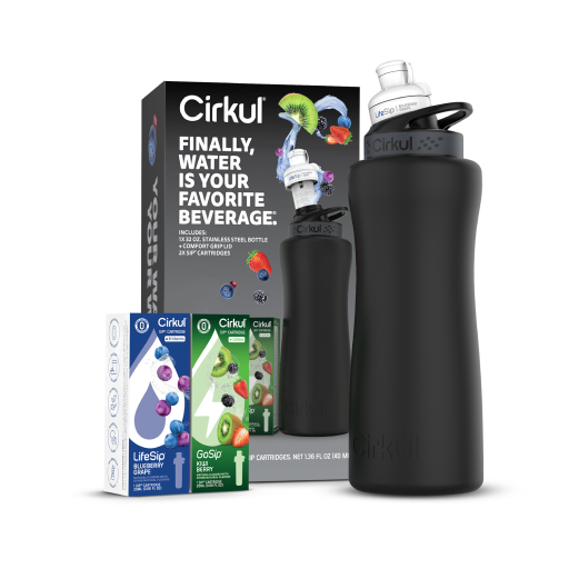 32oz. Matte Black Stainless Steel Bottle Starter Kit E8